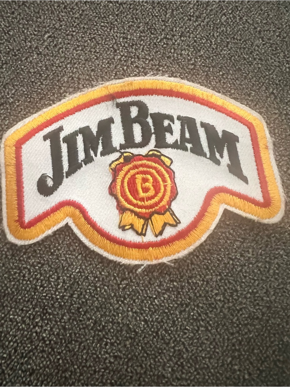 Jim Beam Embroidered Patch Vtg Jim Beam Embroidered Iron-On Patch 3” Logo